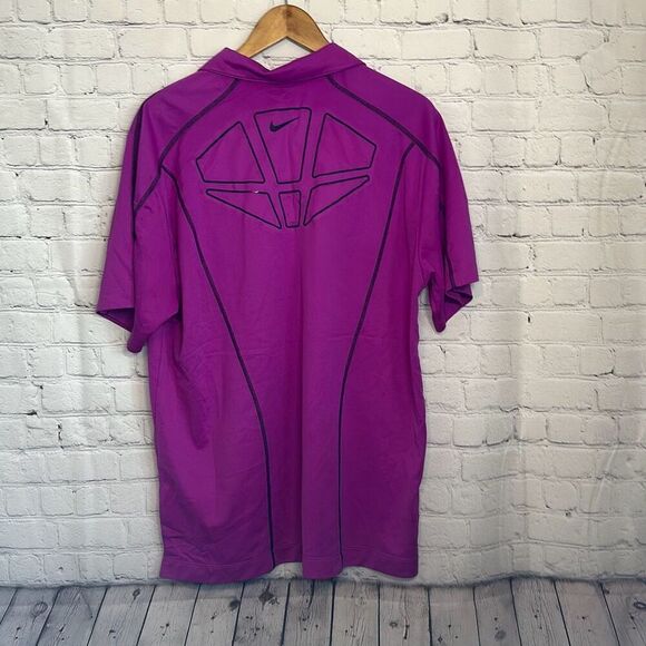 Nike Golf Polo Purple Black Dri Fit size L Large Short Sleeve LOOK - Picture 3 of 10